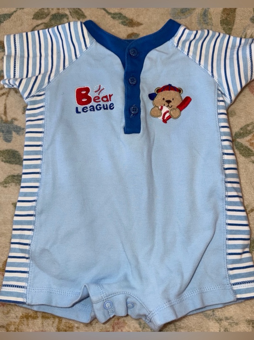 okie dokie Baby Blue and Royal Blue 3-6M Bodysuit Set